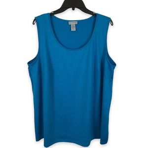 Catherines Blue Stretch Popover Sleeveless Size 2X Tank Top